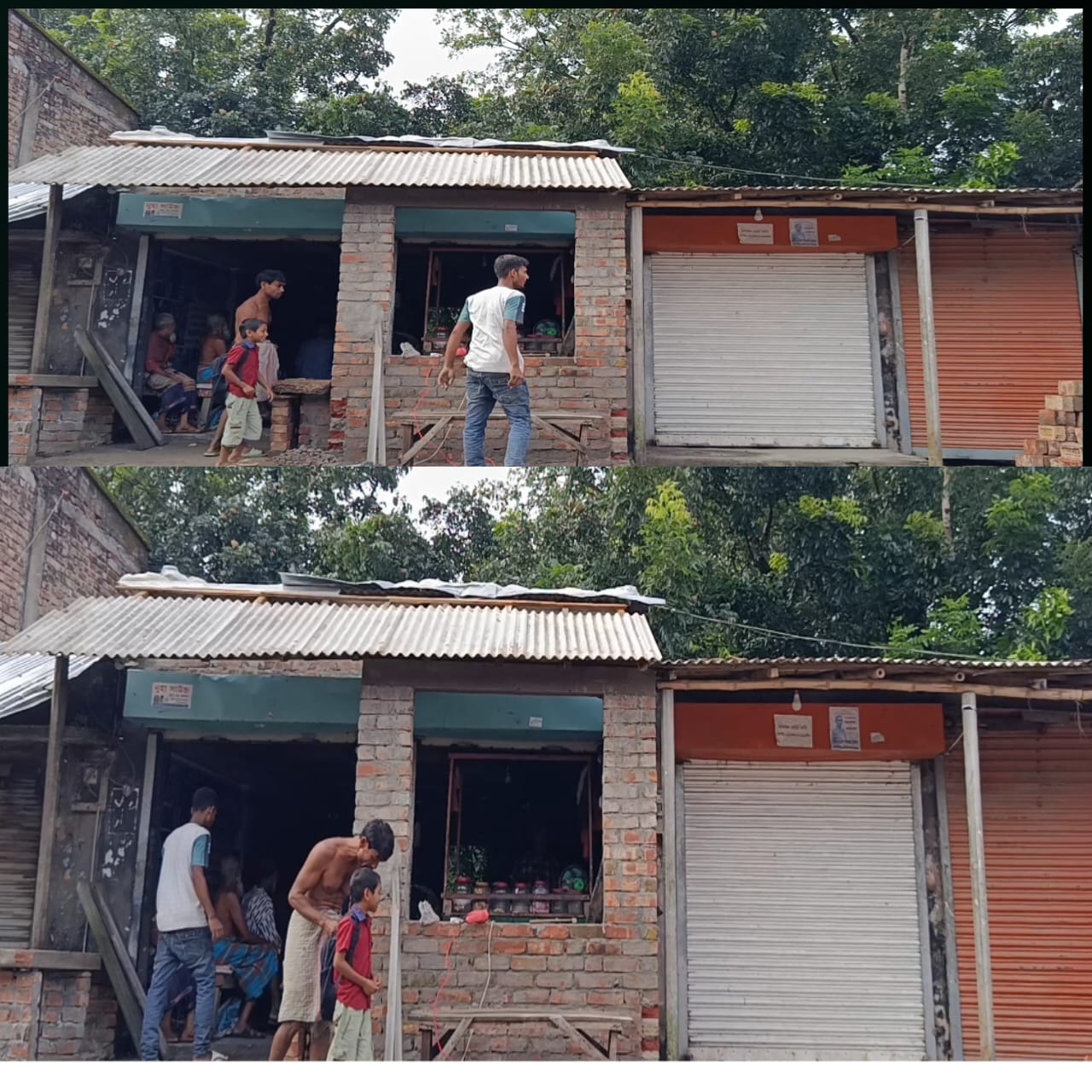 শ্যামনগরে সরকারি রাস্তা দখল করে অবৈধ স্থাপনা নির্মাণ, দুর্ঘটনার আশঙ্কা