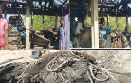 শ্যামনগরে জেলে বাওয়ালীর গোডাউনে রহস্যজনক আগুন, ক্ষতি ১০ লাখ টাকার বেশি